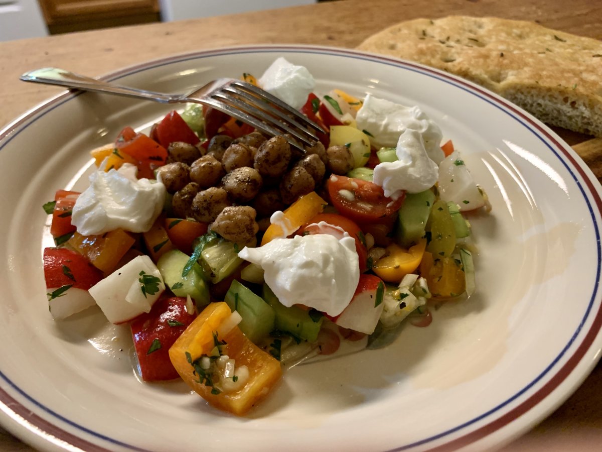 Fried Chickpea Salad