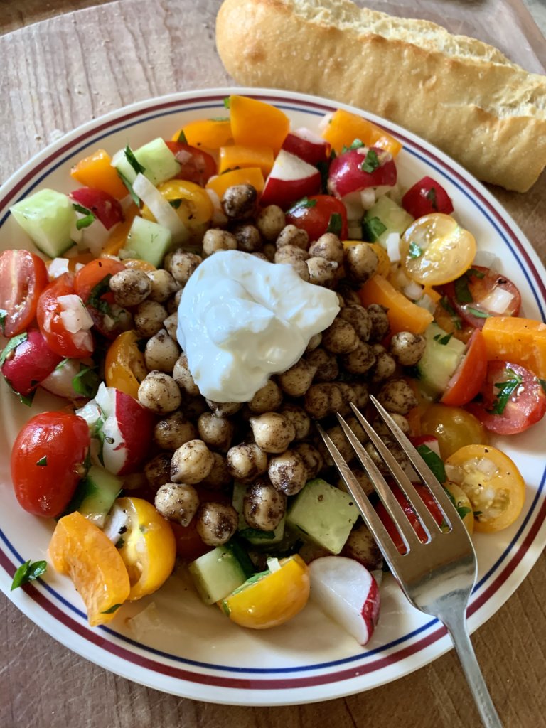 Fried Chickpea Salad