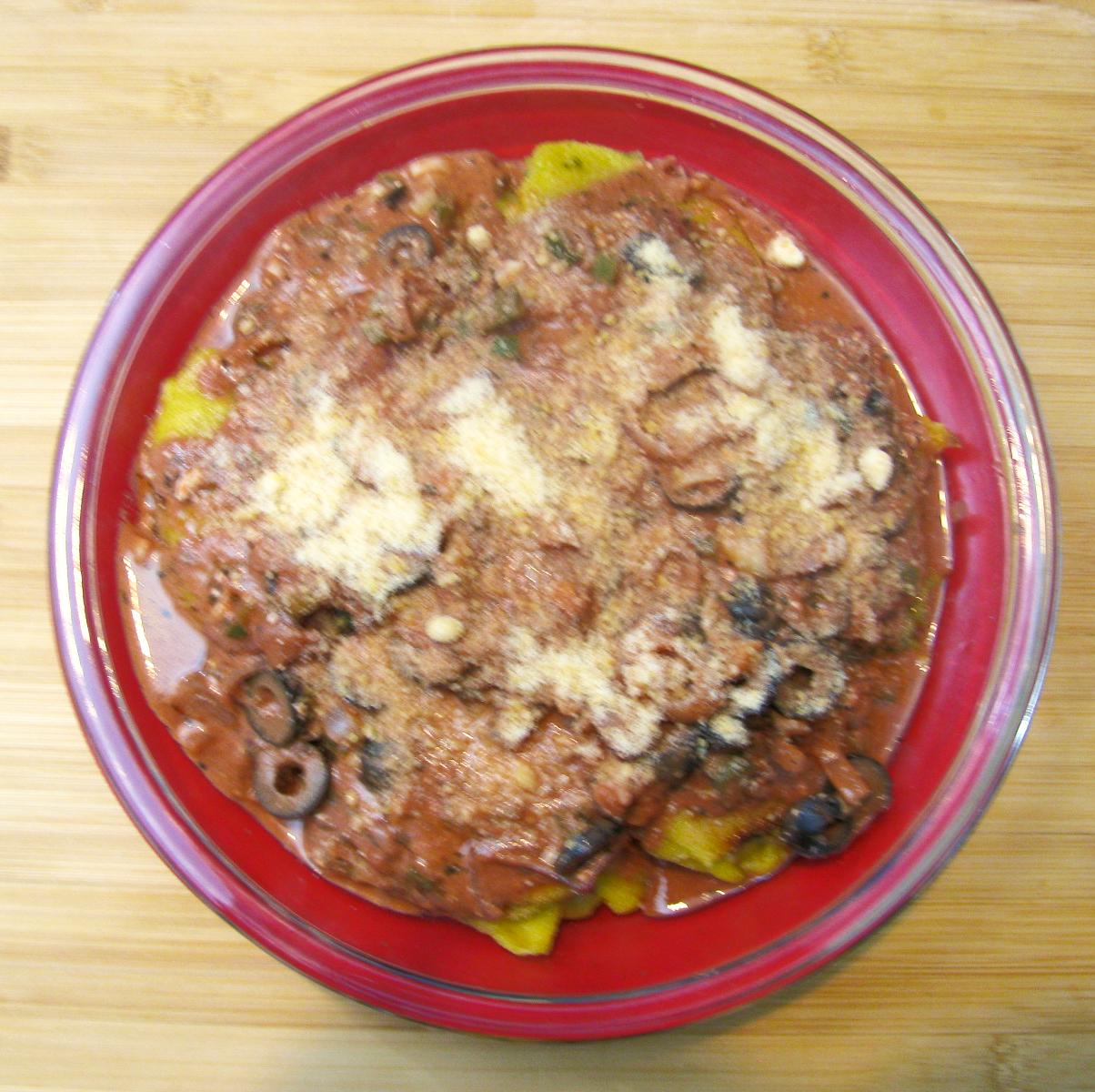 Fried Lox Ravioli in Tomato Cream Wine Sauce