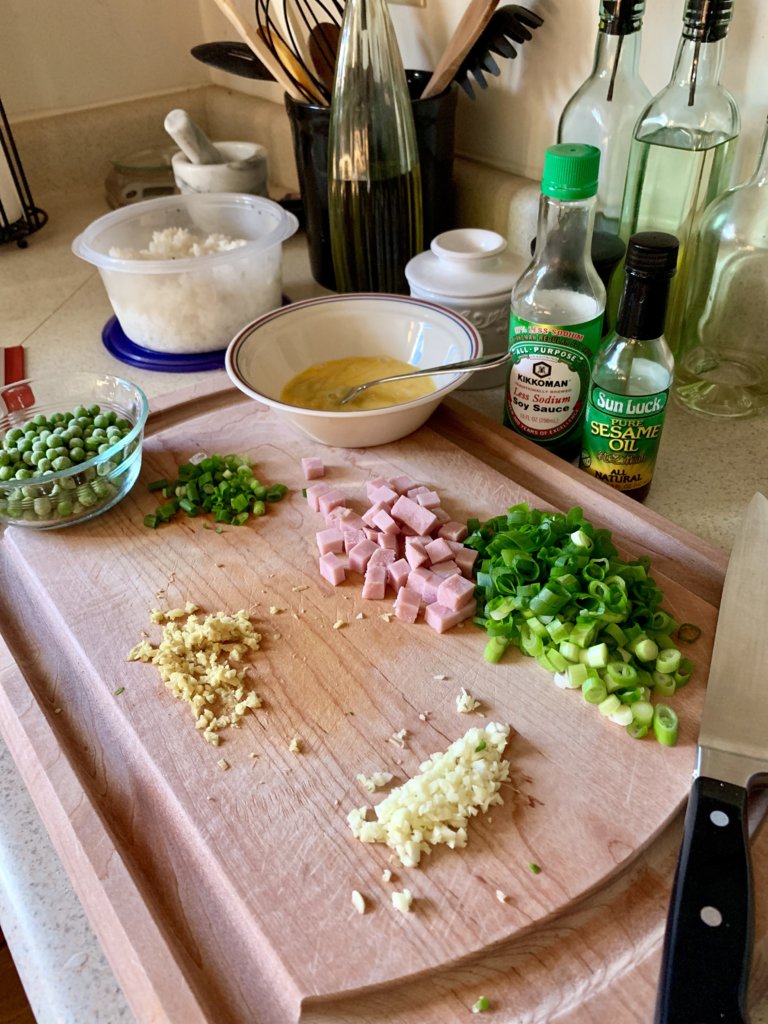 Fried Rice And Eggs Prep