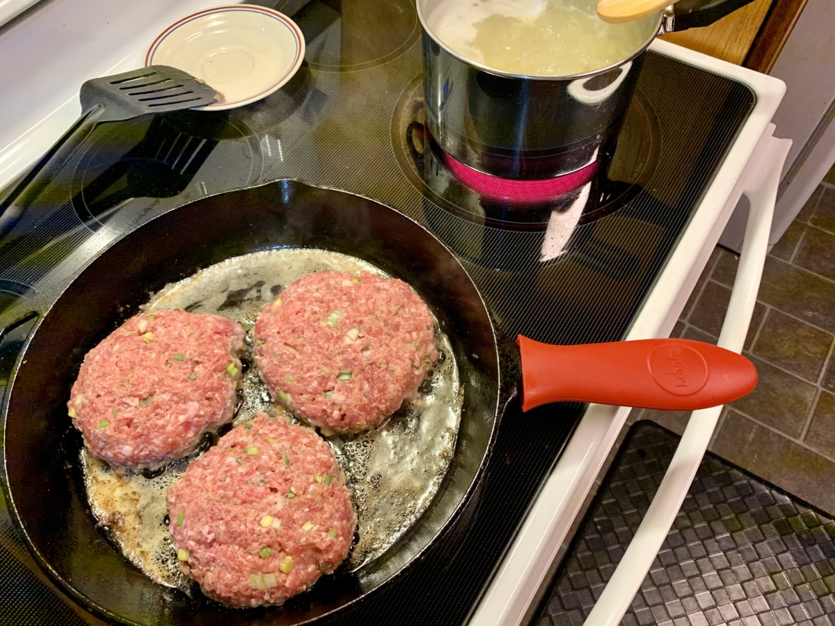 Frying The Beef, Cooking The Noddles!