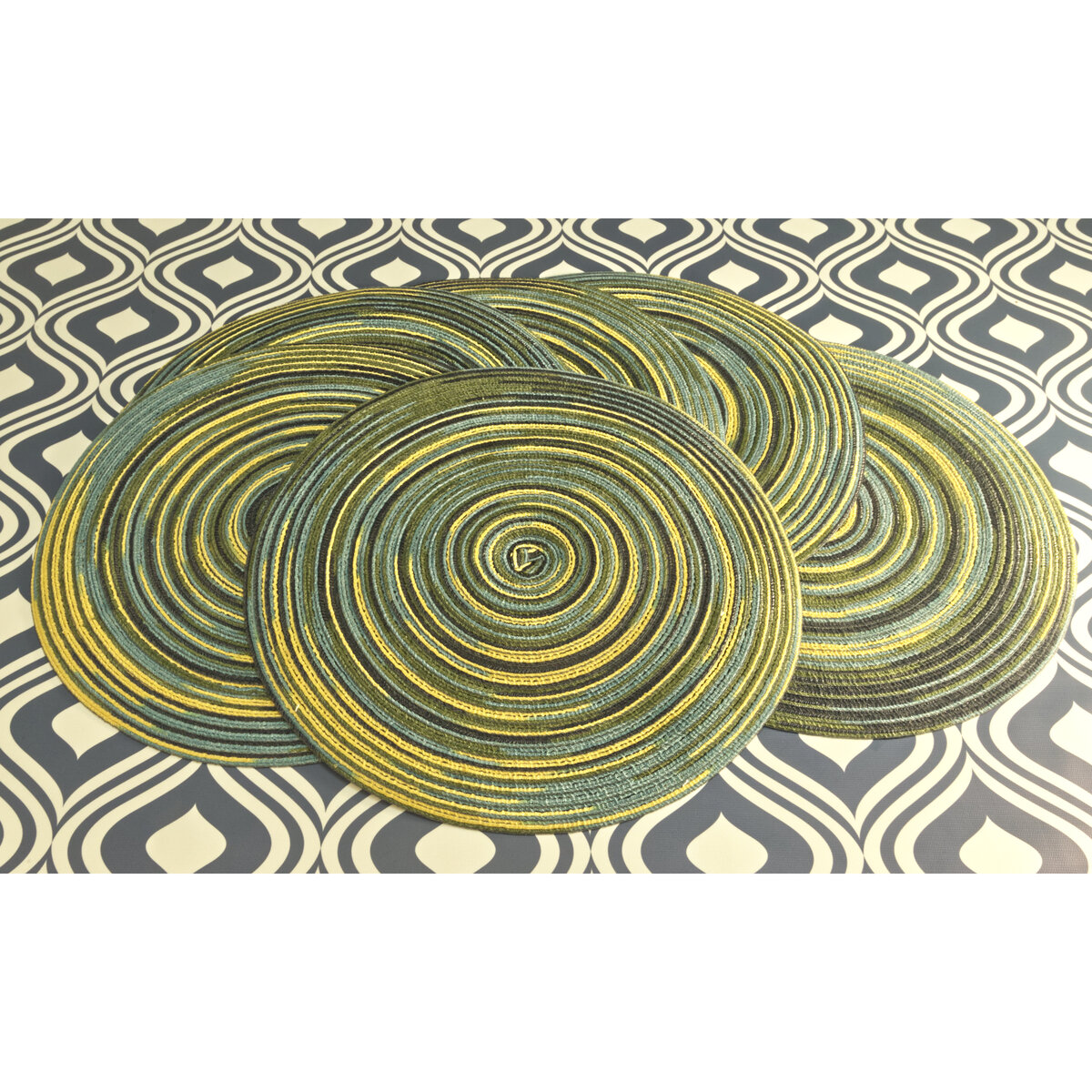 Green Spiral Weave Placemats