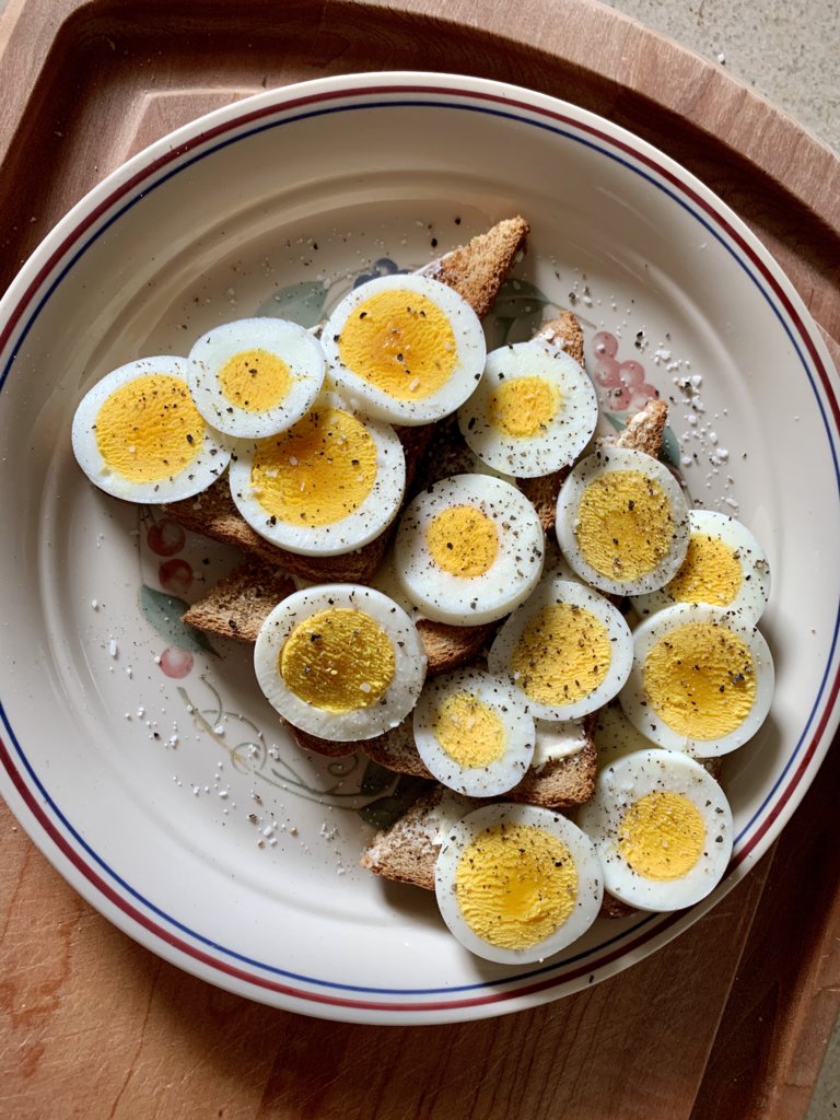 Hard-Boiled Eggs And Toast