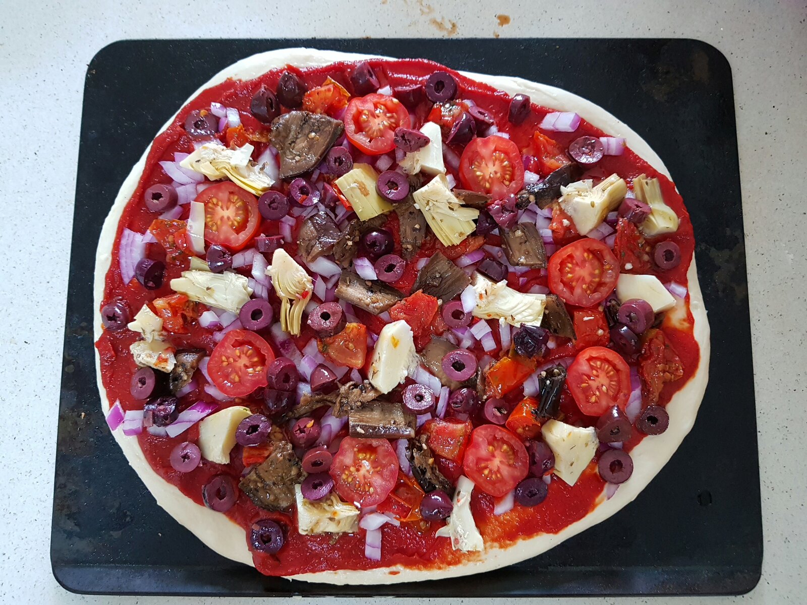 home-made pizza