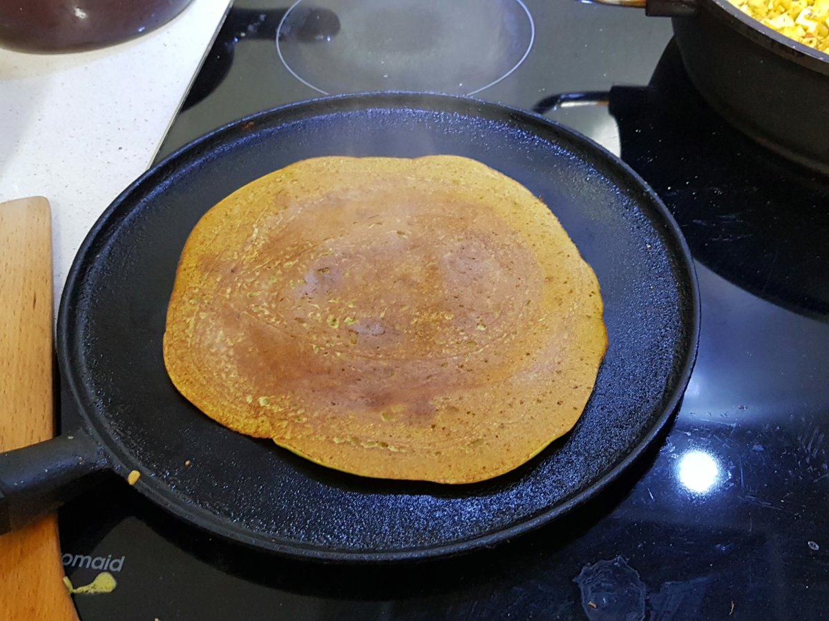 Indian chaura na poora, or Black-Eyed Bean Pancakes