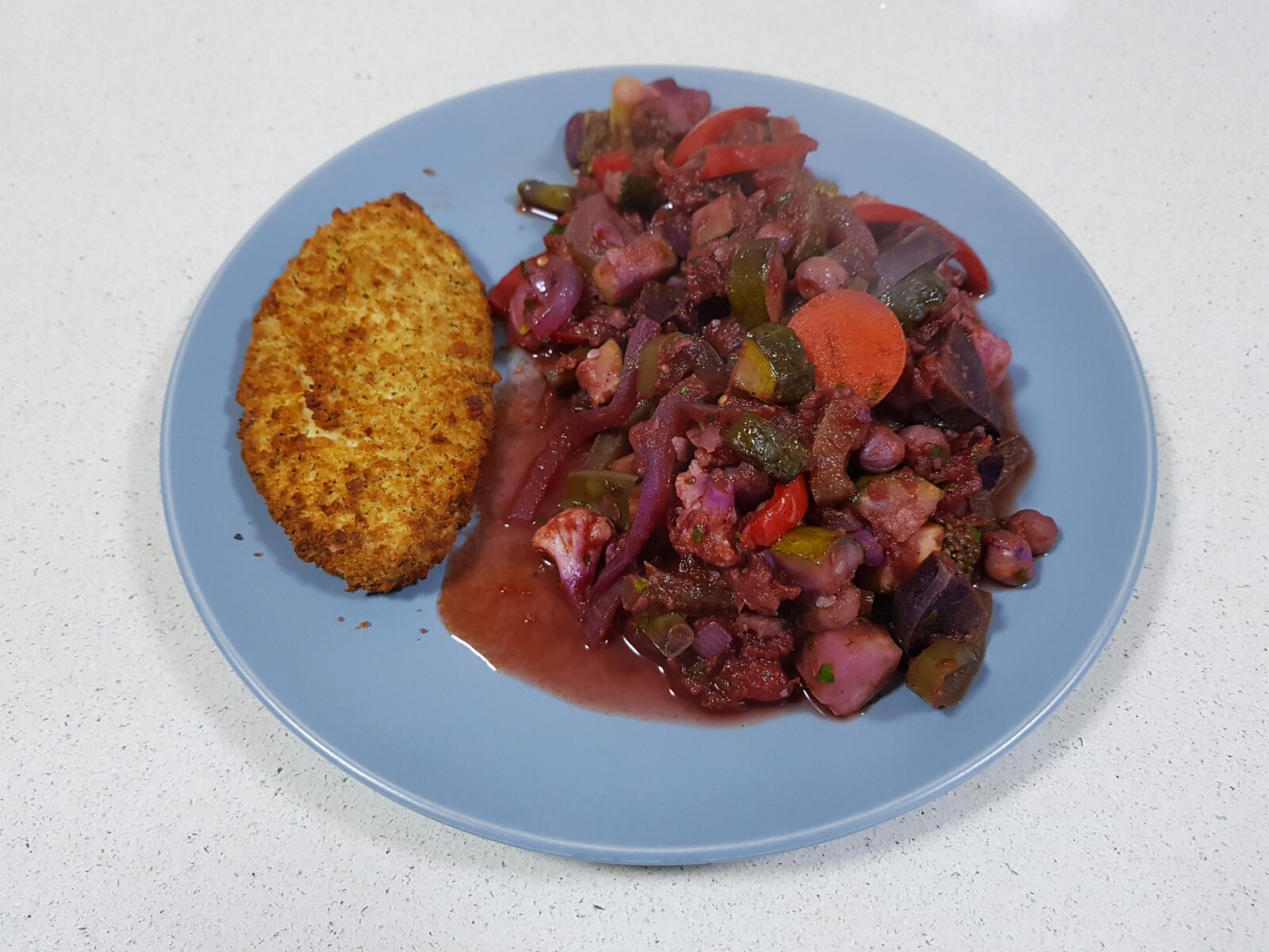 Indian ratatouille & Quorn fillet