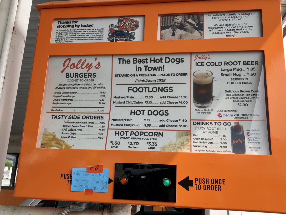 Jolly's Menu