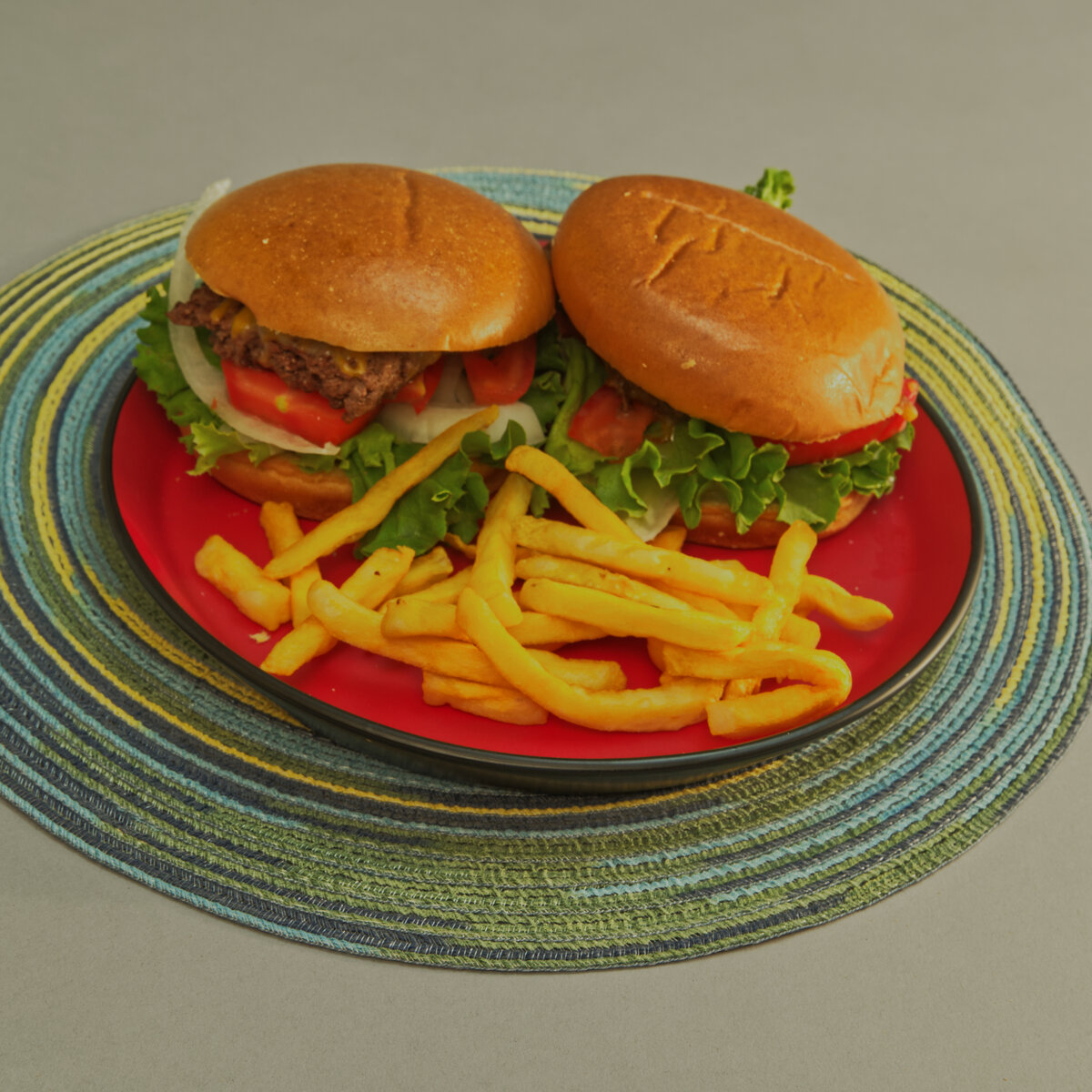 Lamburgers with French Fries