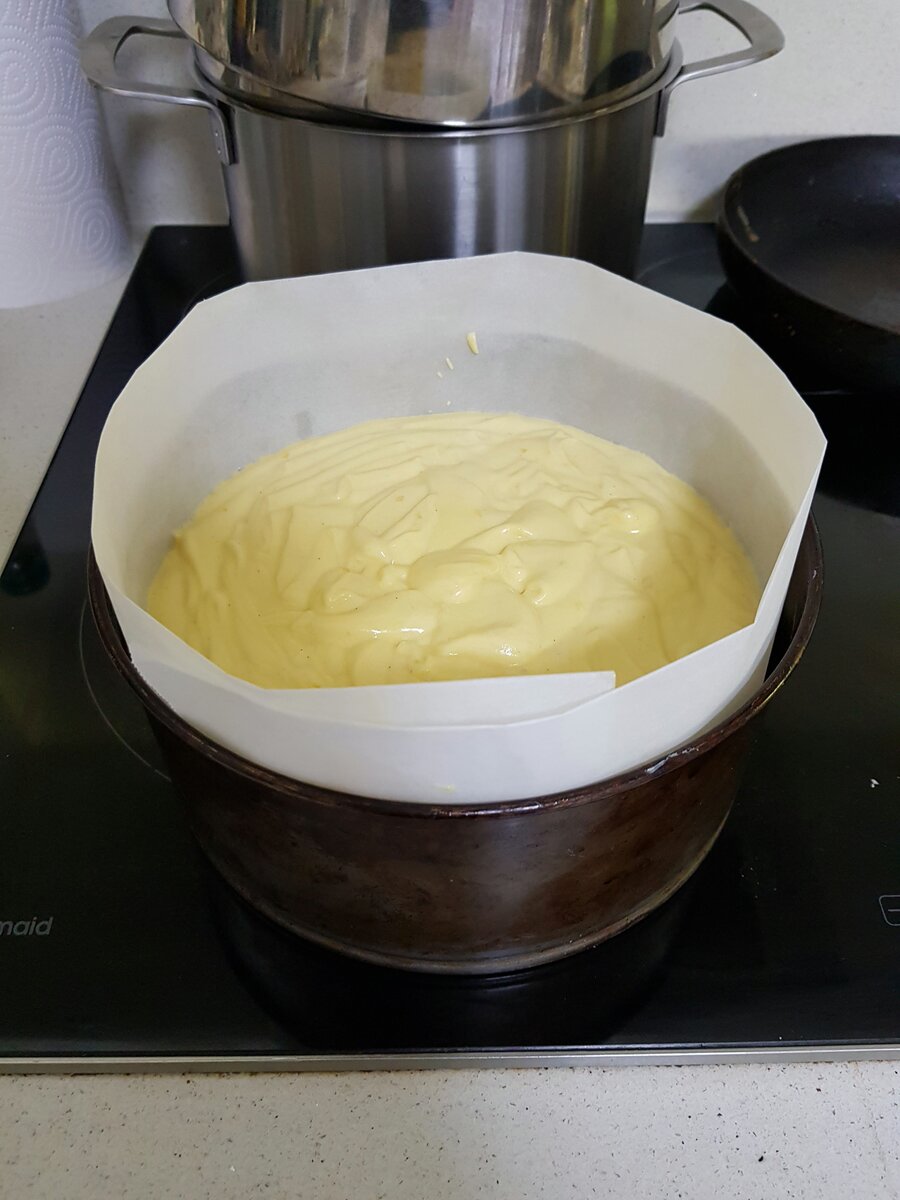 Lemon Potato Cake in the tin