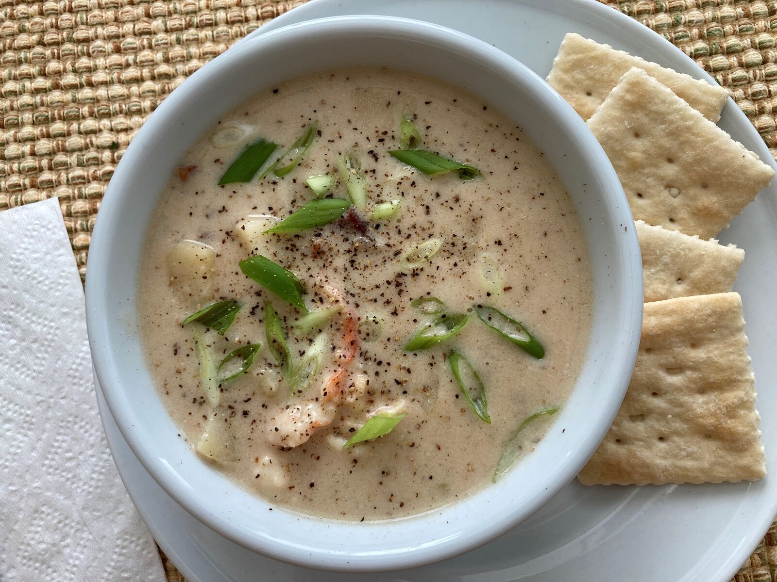 Loaded Potato Soup with Shrimp