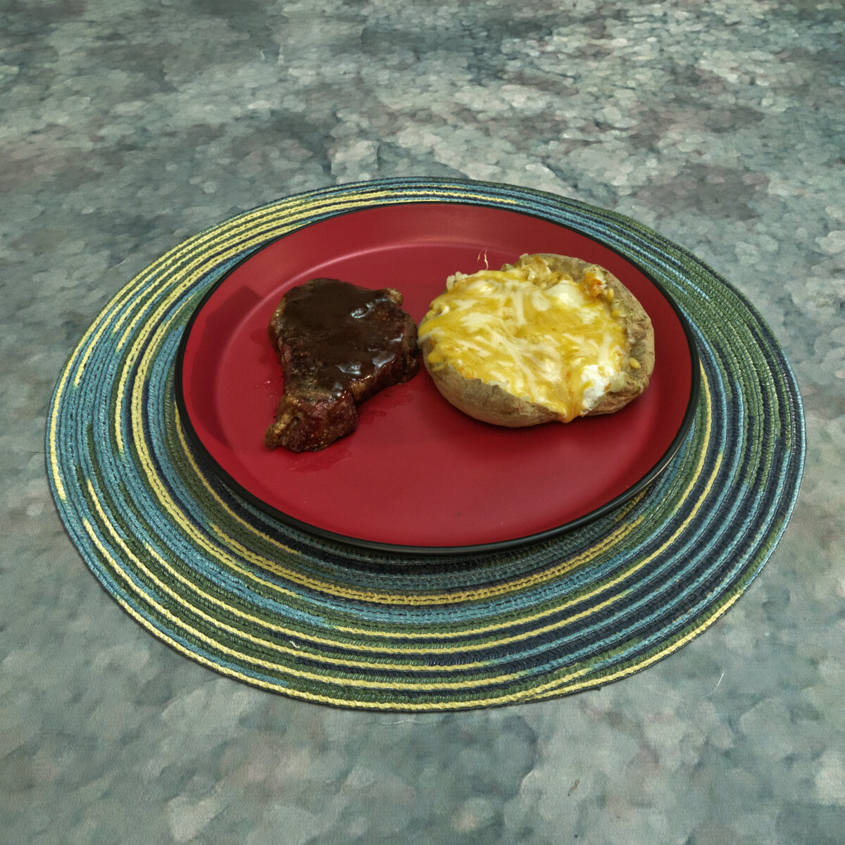 Loin Tritip Steak and a Baked Potato with Cheese