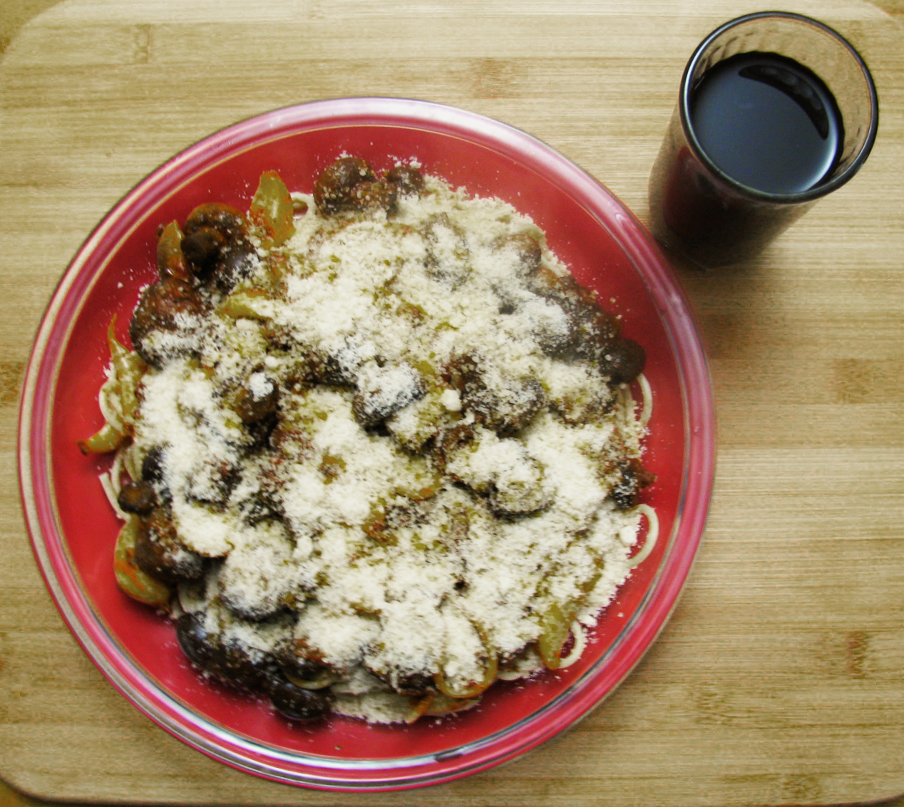 Meatless Spaghetti and Cabernet Sauvignon