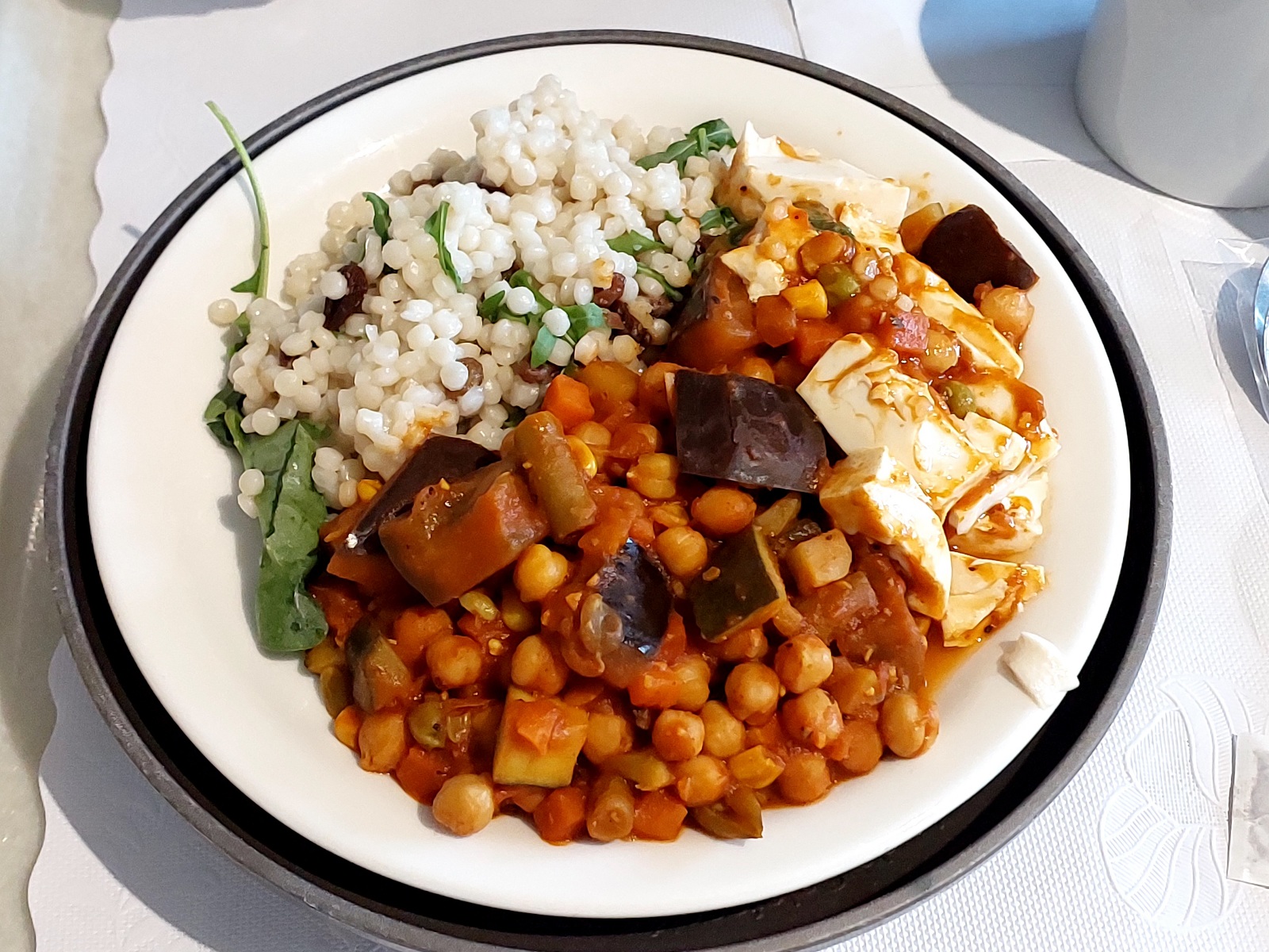 Moroccan chickpea something with couscous salad