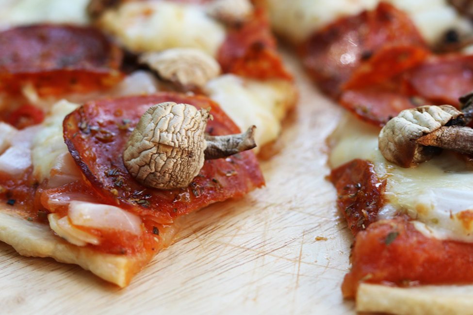 Naan bread pizza.