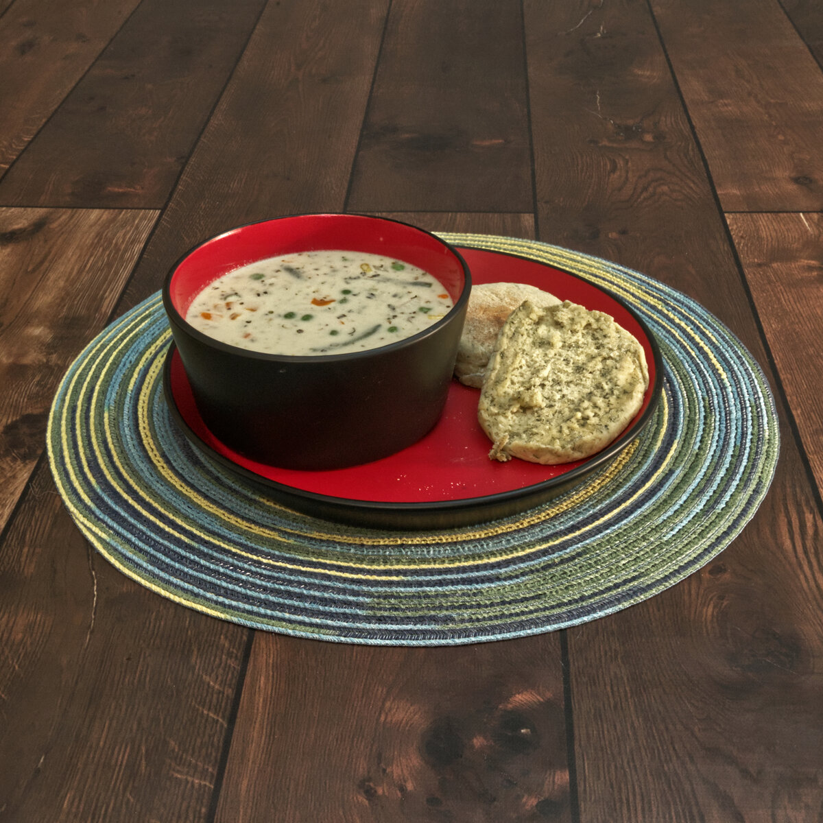 New England Clam Chowder with a Golden Dill English Muffin