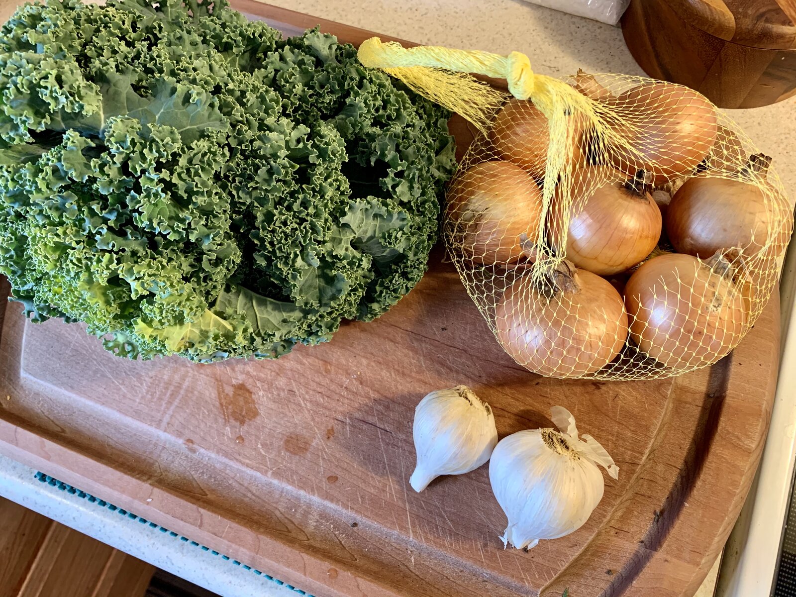 Onions, Garlic, & Kale