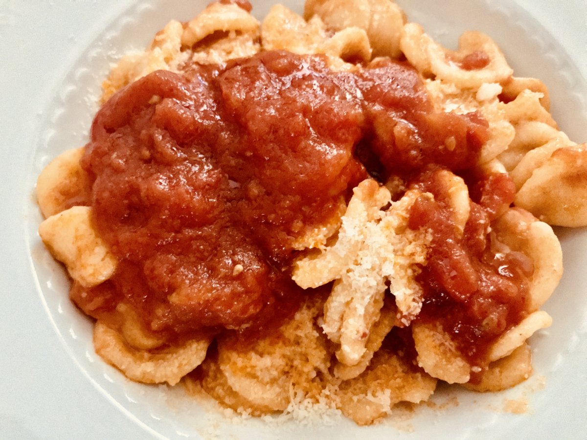 Orecchiette with meat tomato sauce.jpeg