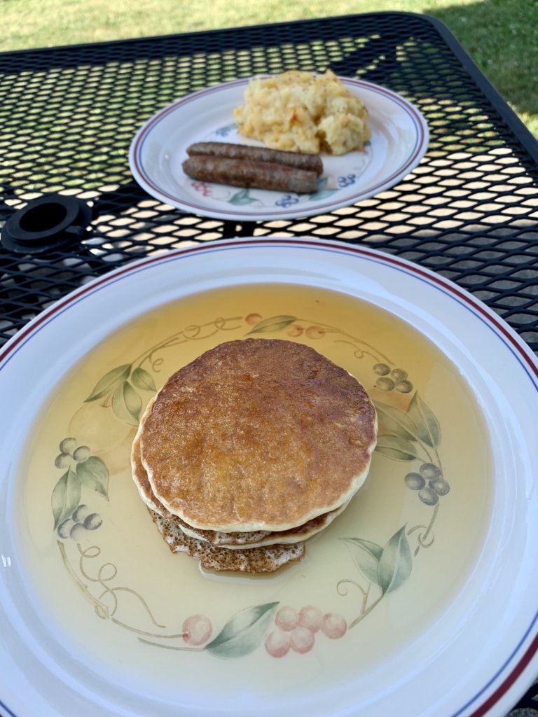 Pancakes, Sausages, Hashbrown Casserole