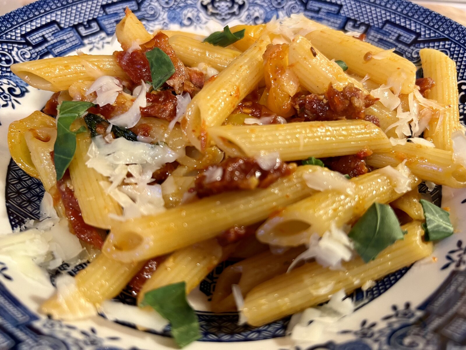 Penne in spicy sundried tomato sauce