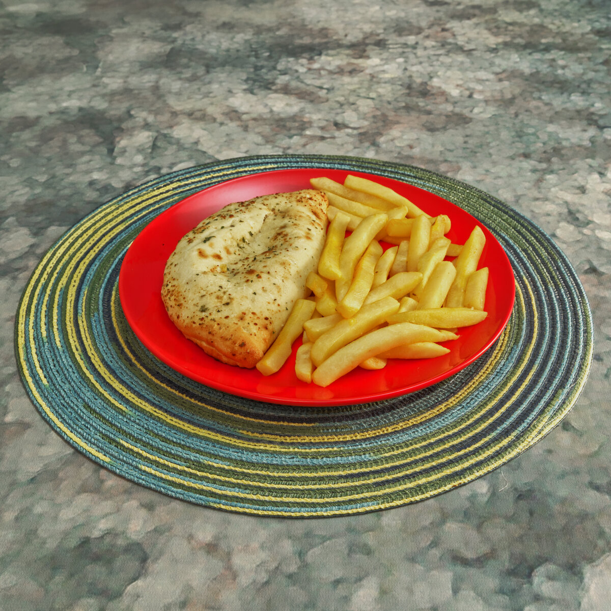 Philly Cheese Calzone and French Fries