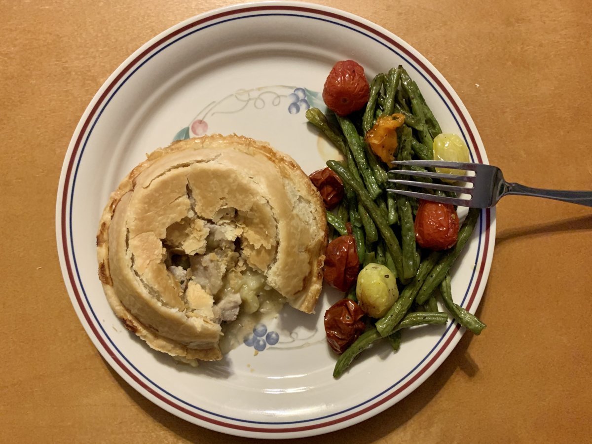 Pork-Apple Pie, Roasted Green Beans And Tomatoes
