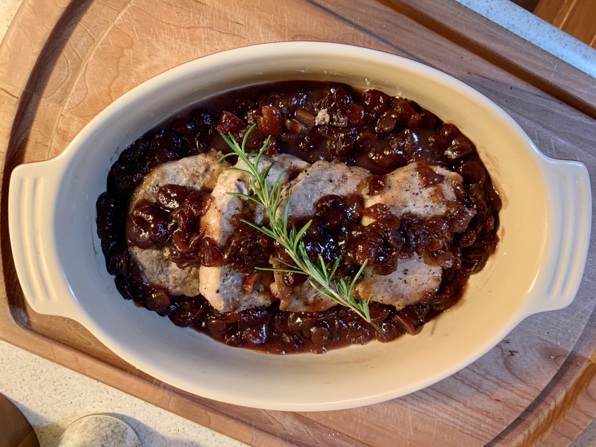 Pork Loin Chops In Cranberry-Orange Sauce