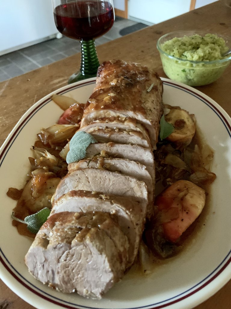 Pork Roast With Green Apple Sauce