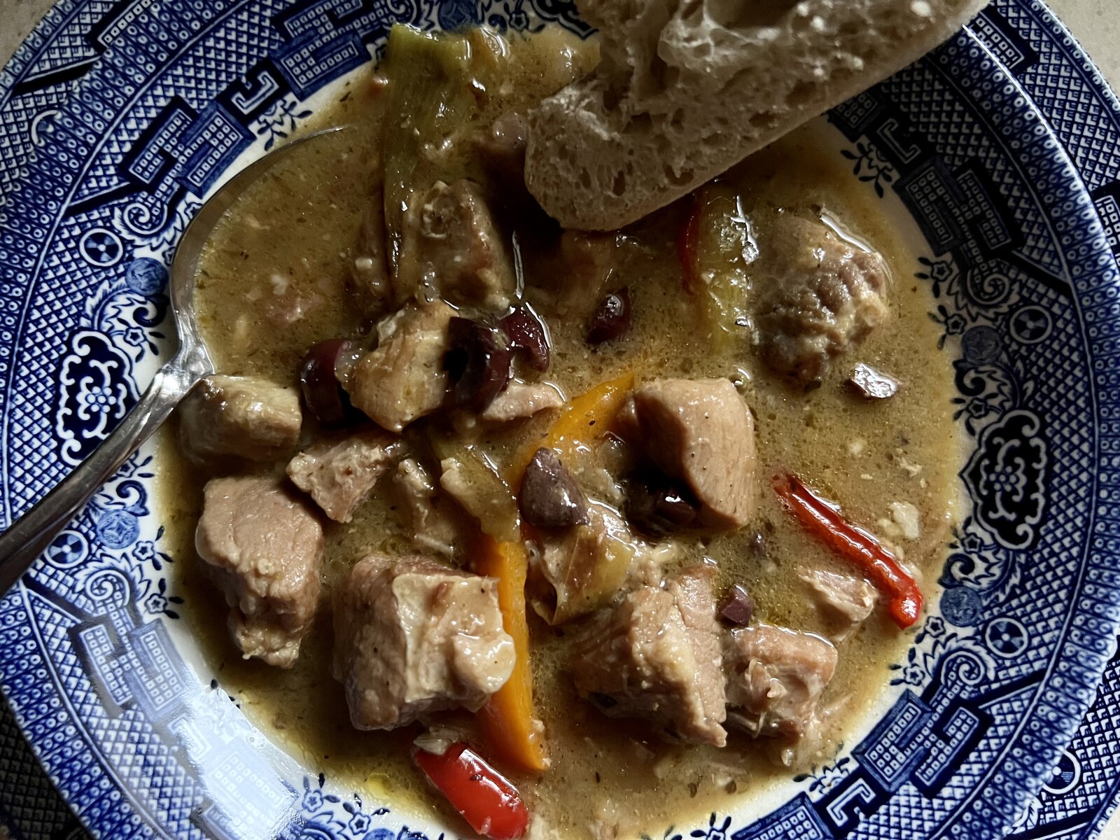 Pork Stew with Anchovies and Peppers