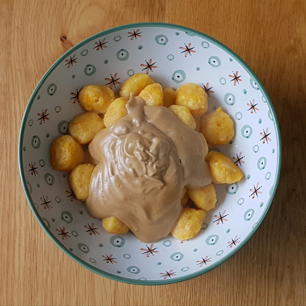 Pumpkin Gnocchi with Homemade Dairy-free Cheese Sauce