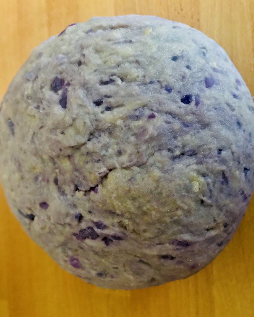 Purple potatoes dough for gnocchi.jpeg
