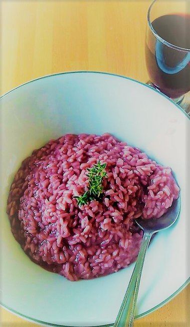 Red wine risotto