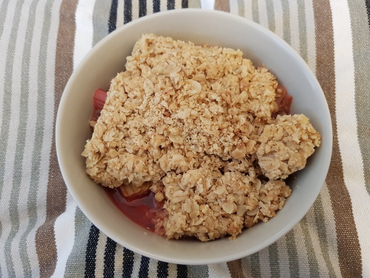 Rhubarb Crumble for breakfast