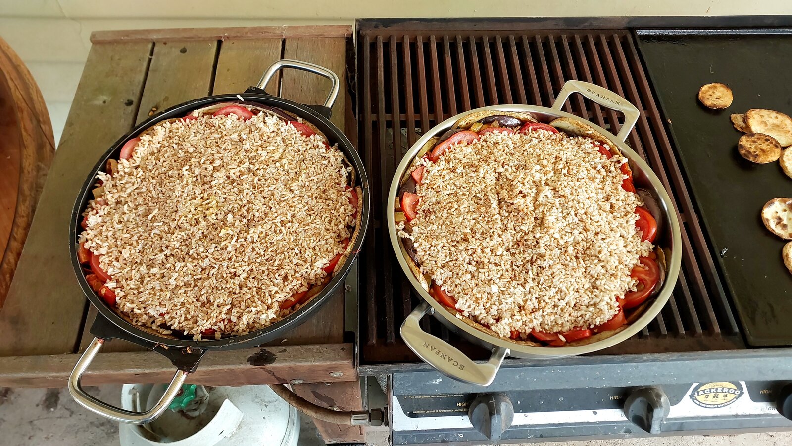 Rice in and ready to be filled with water and cooked