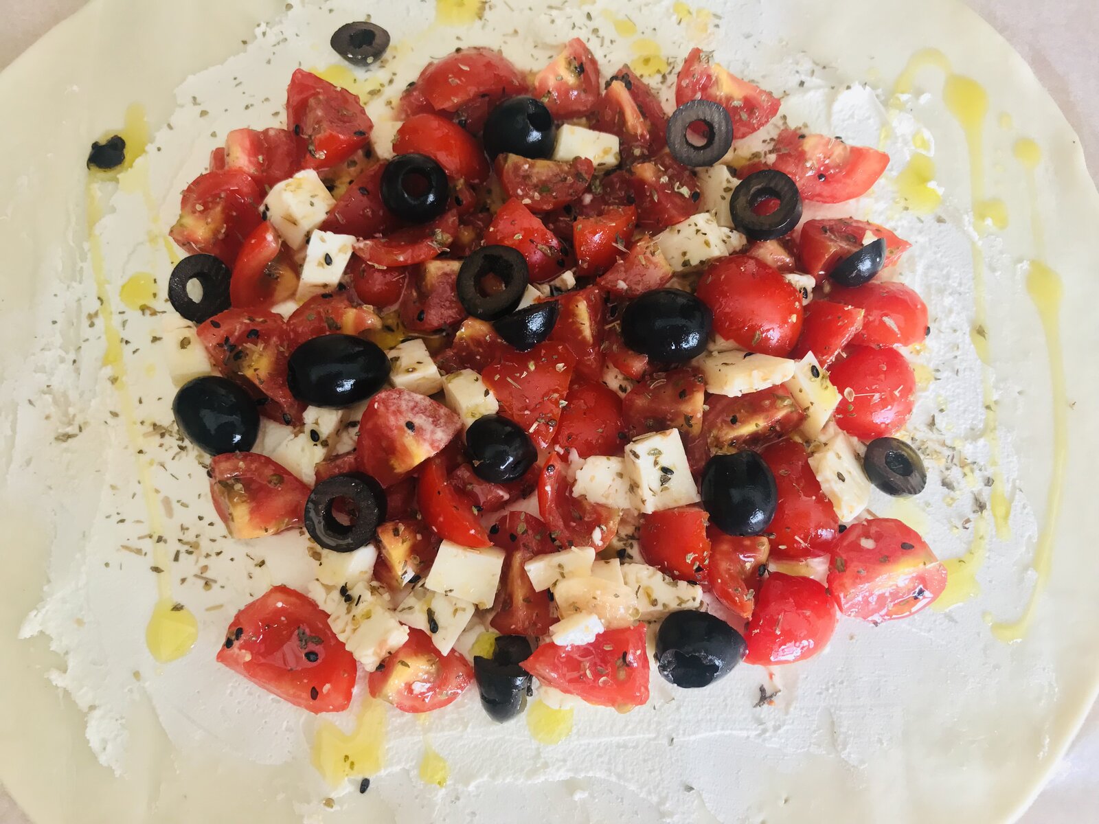 Ricotta, Cherry Toms, Black Olives Puff Pastry Galette.jpeg