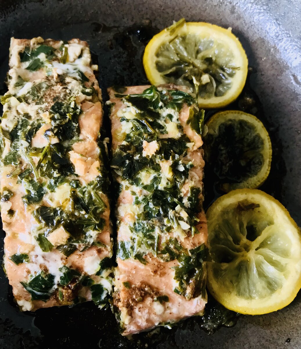 Salmon Fillets with Parsley, Garlic, Lemon, Garam Masala.jpeg