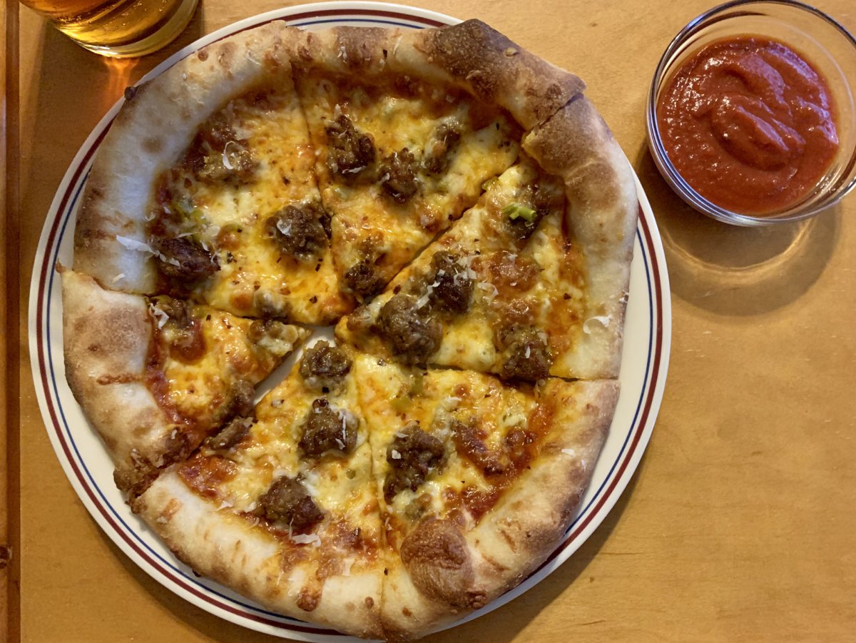 Sausage And Hot Pepper Pizza