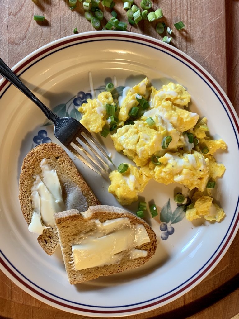 Scrambled Eggs Topped With Creme Fraiche