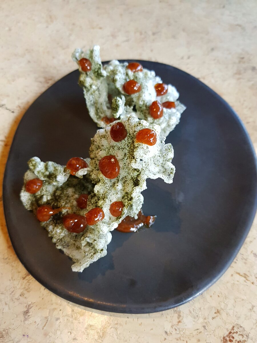 Seaweed Crisp with Fermented Mushroom Caramel