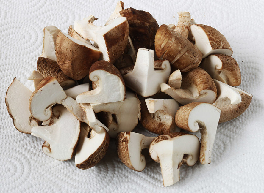 Shiitakes chopped