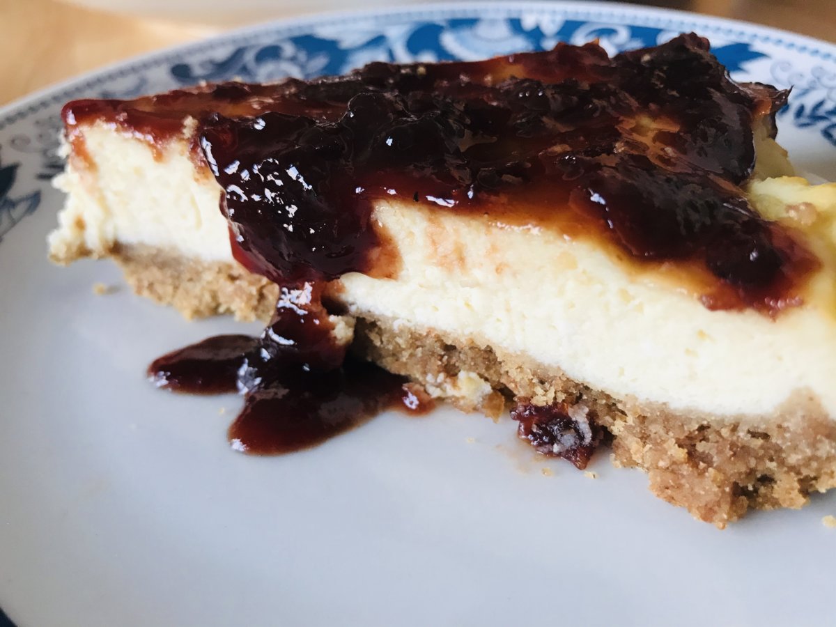 Slice of Baked Ricotta Cheesecake .jpeg