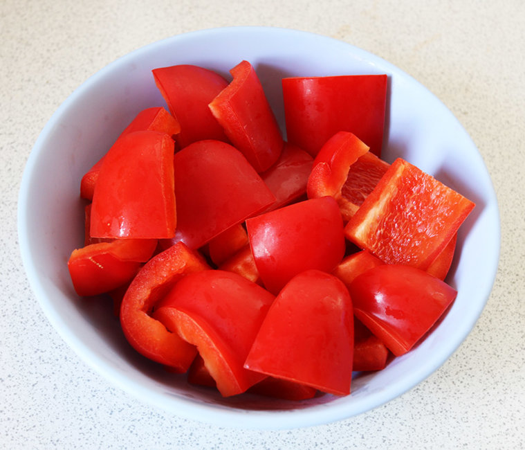 Sliced capsicum