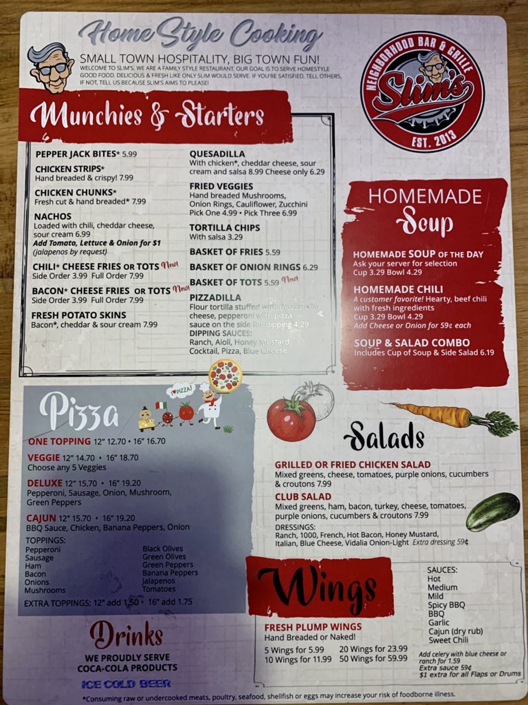 Slim's Menu 2