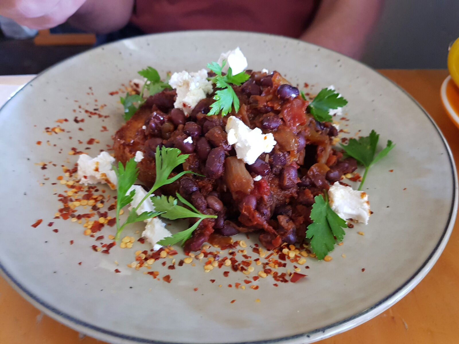 Smokey Chili Black Beans on Polenta Cornbread