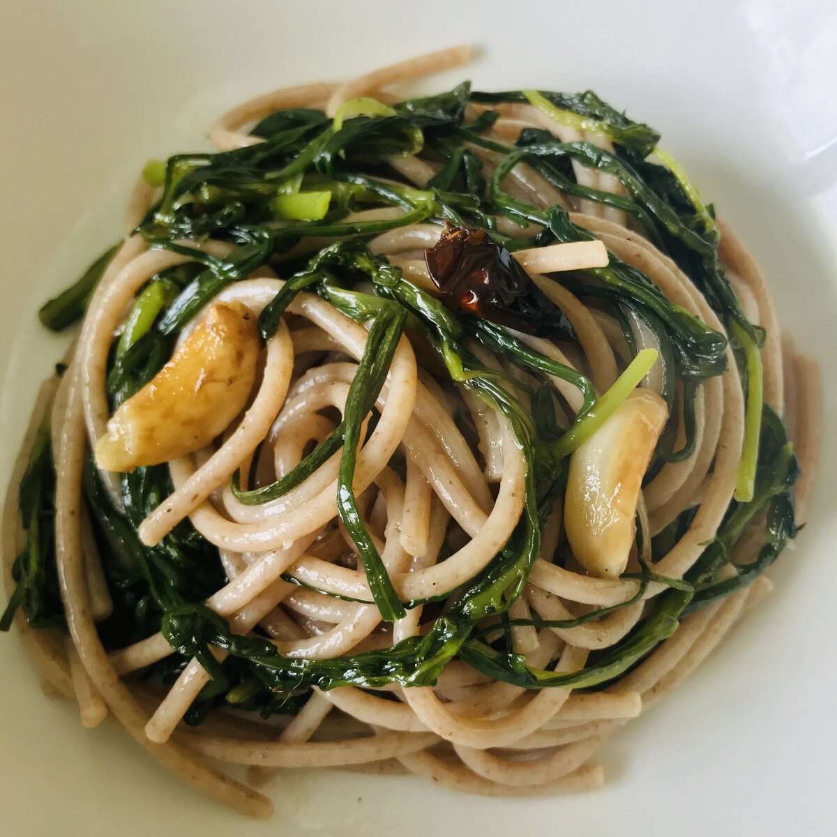 Spaghetti with Agretti (Monk’s Beard).jpeg