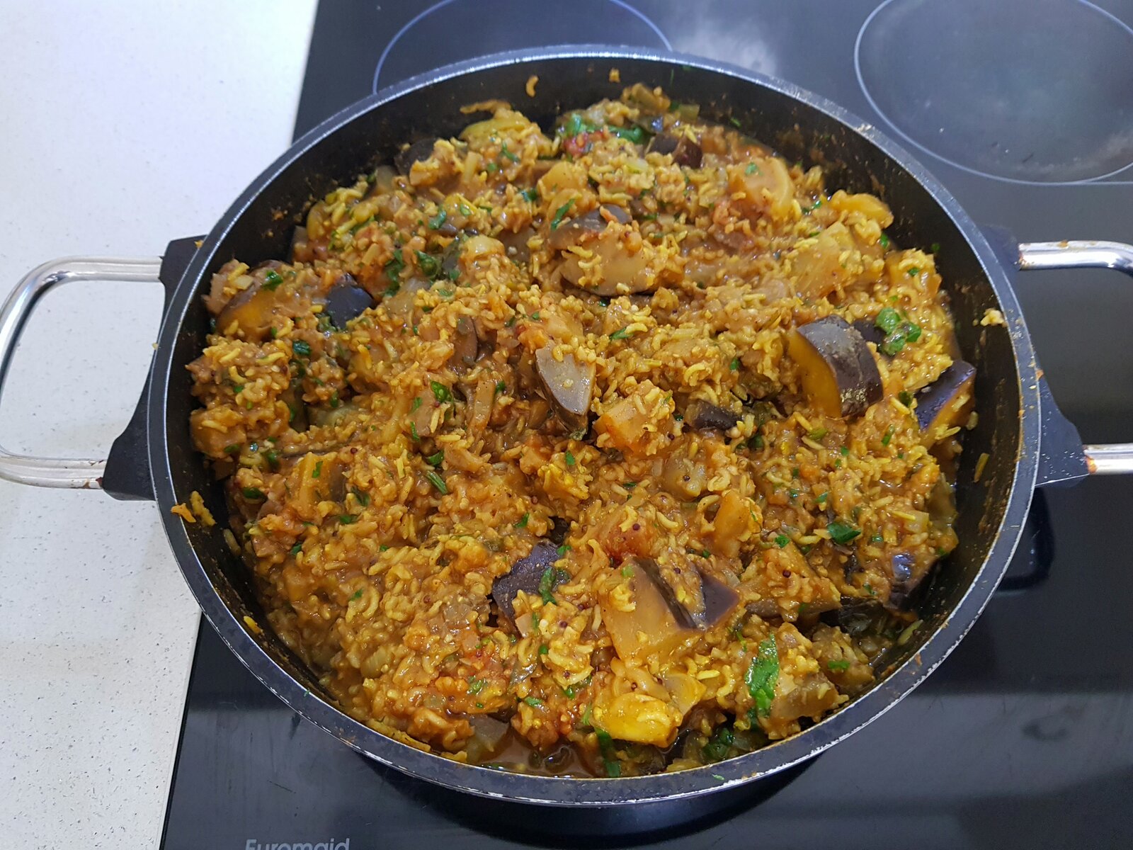 Spicy Aubergine Rice
