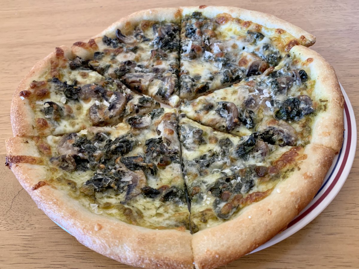 Spinach-Mushroom-Pesto-Cheese