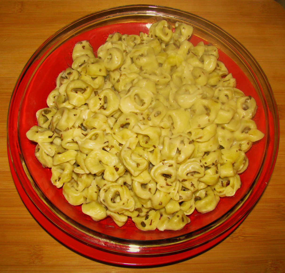 Spinach Tortellini with Alfredo Sauce