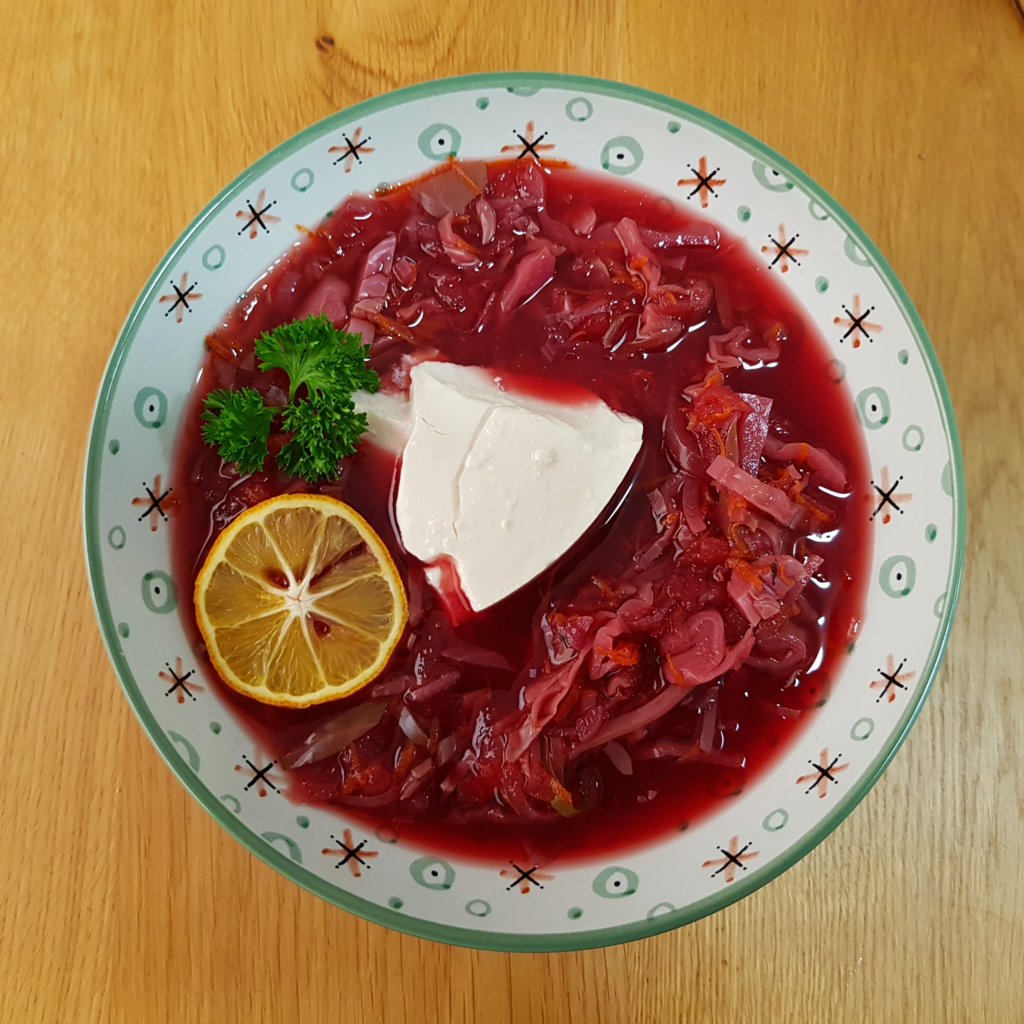 Sweet and Sour Red Cabbage and Beetroot Soup