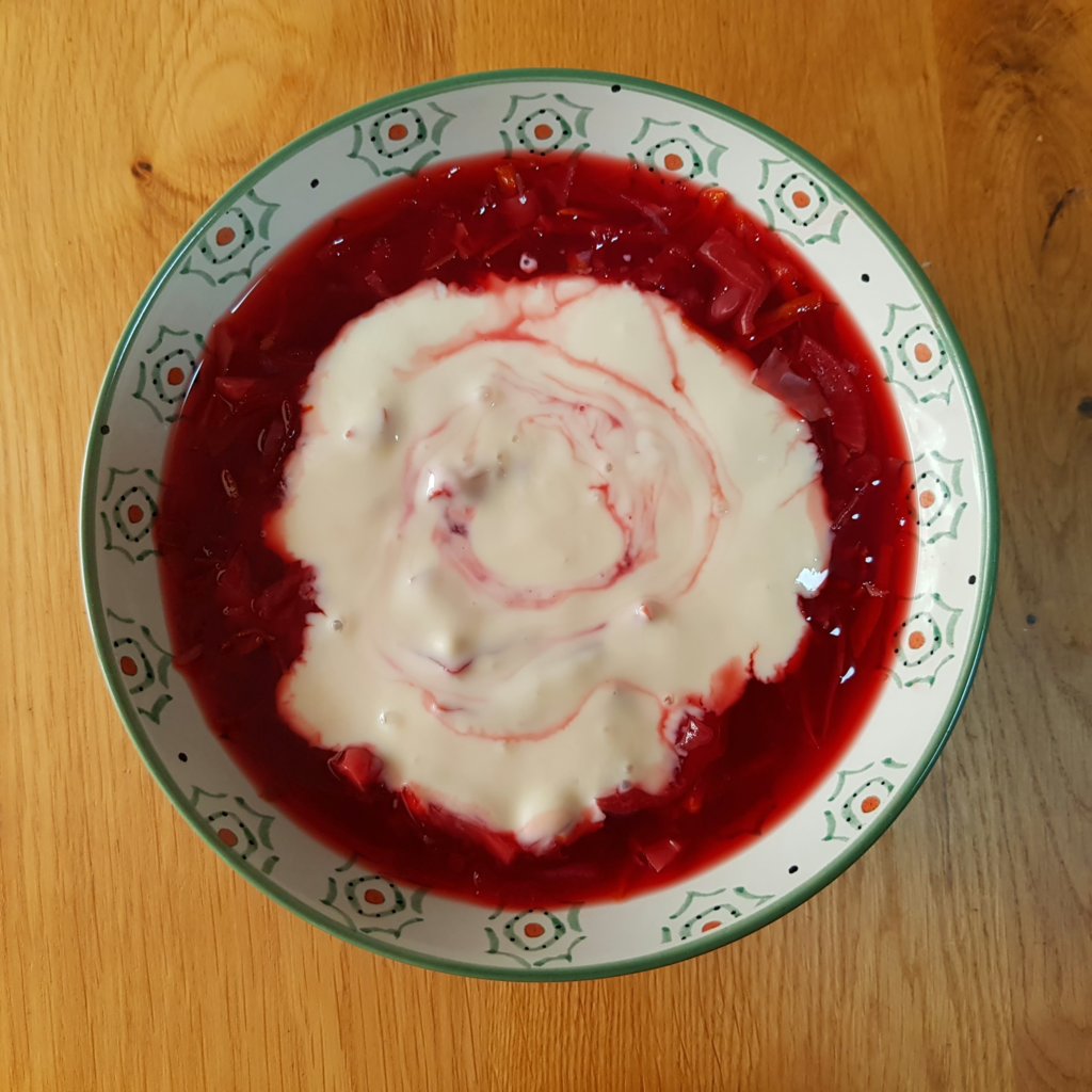 Sweet and Sour Red Cabbage and Beetroot Soup