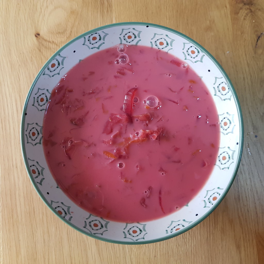Sweet and Sour Red Cabbage and Beetroot Soup